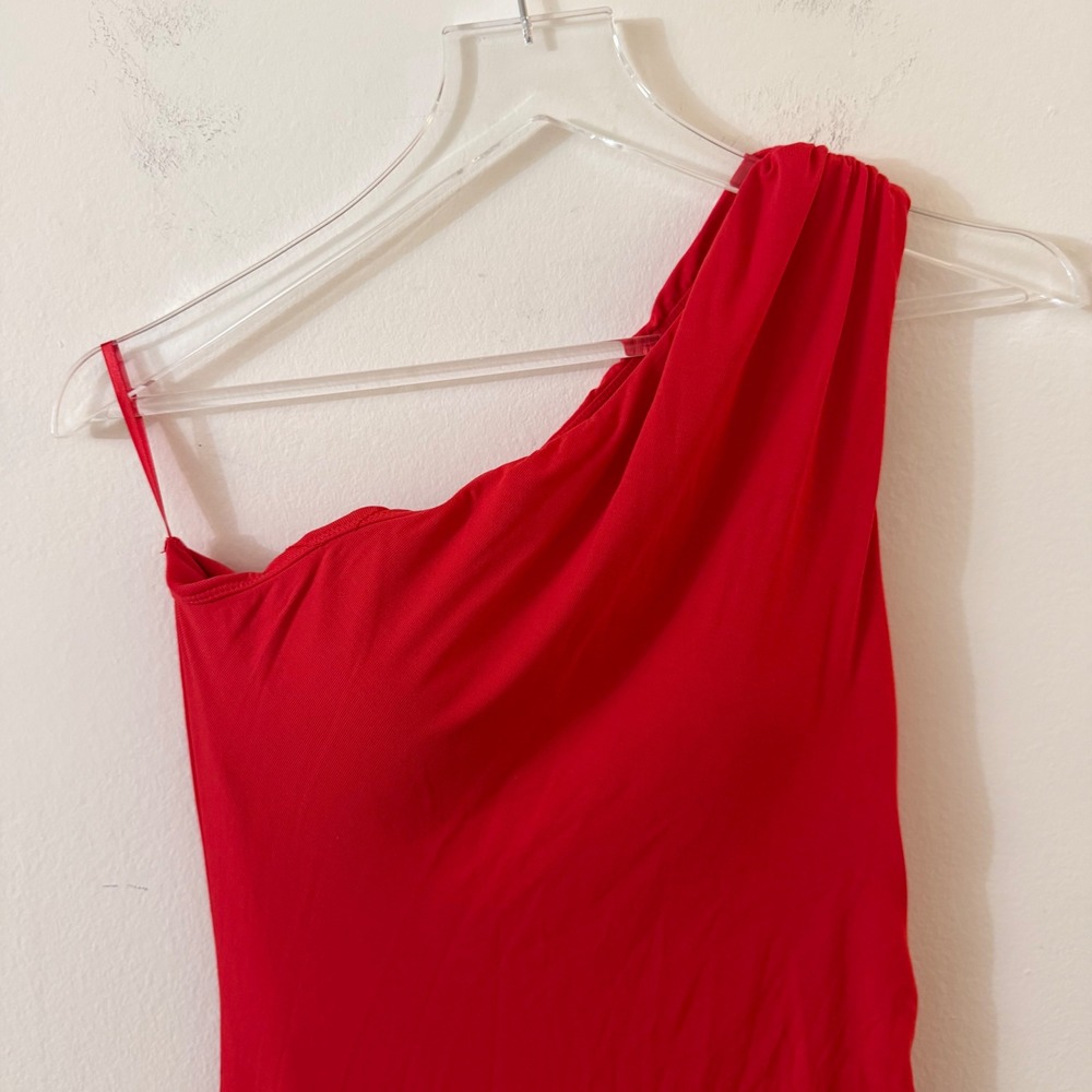 OGL SkinKiss Ruched One Shoulder Maxi Bra Dress Red Medium NEW - Picture 8 of 16